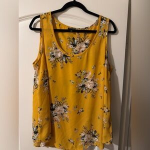 Torrid Yellow Floral Tank Top